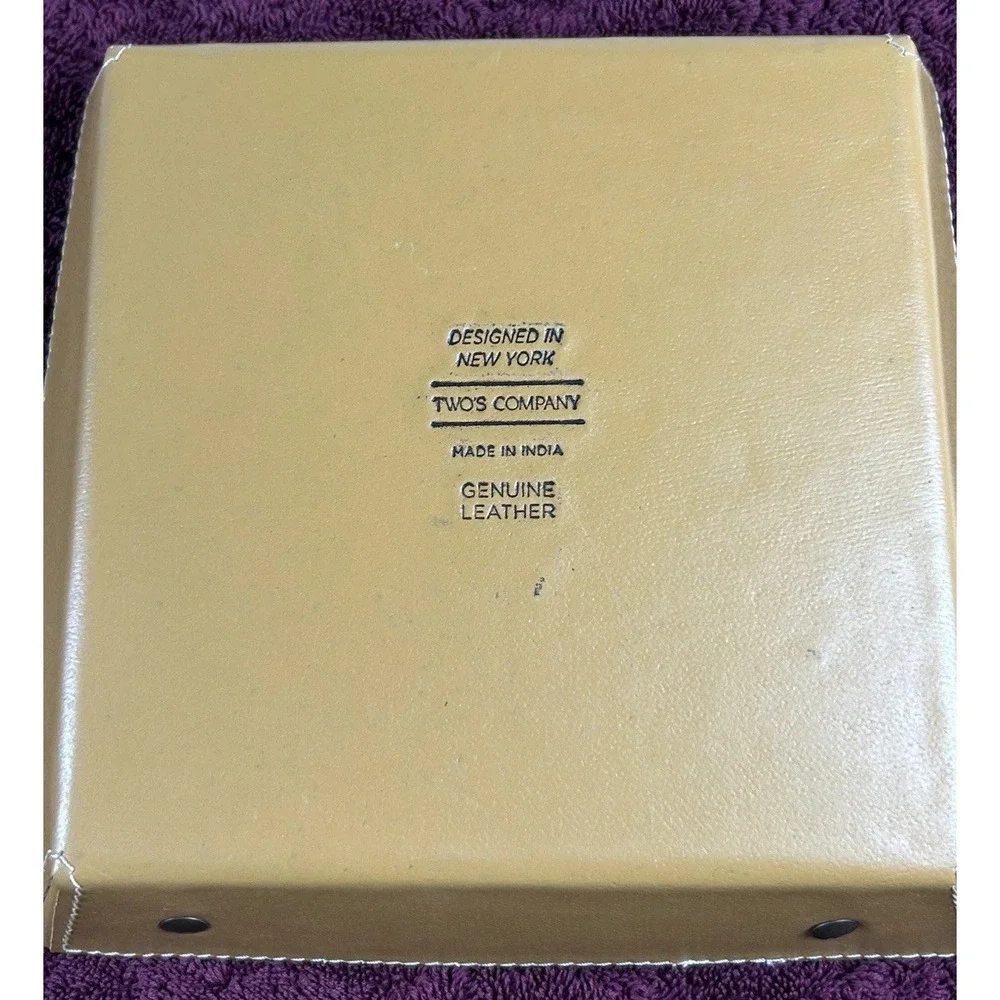 NWT‎ Two's Company Leather Desk Tray, Catch All, w/  Muhammad Ali Saying 